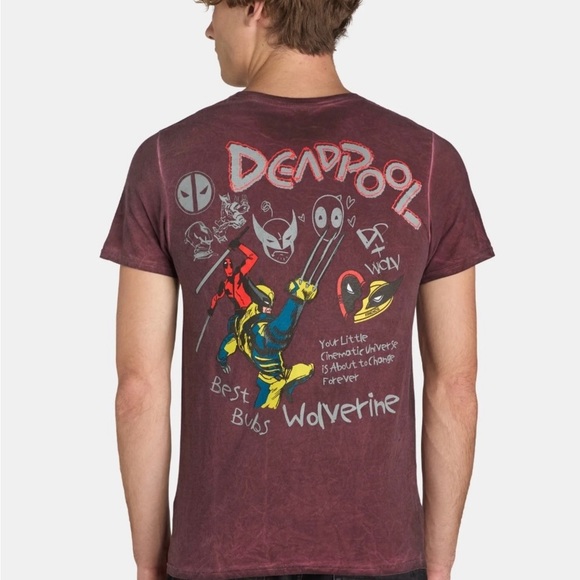 Deadpool & Wolverine Men’s & Big Men's Mineral Wash Graphic Tee - Picture 3 of 6